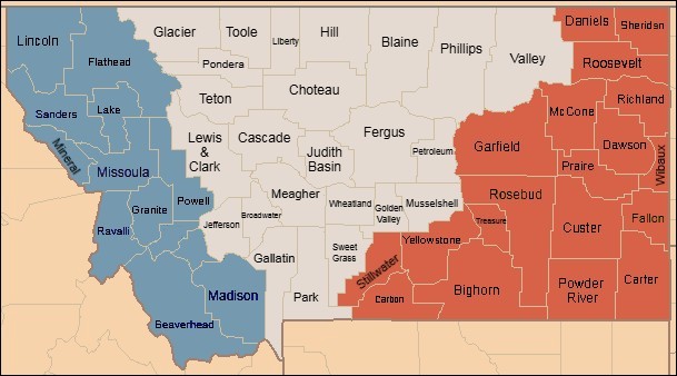 Color coordination map for primary points of contact 